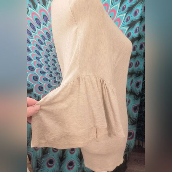 ANTHRO- Cream/Beige Bell-Sleeved Blouse - Picture 4 of 6